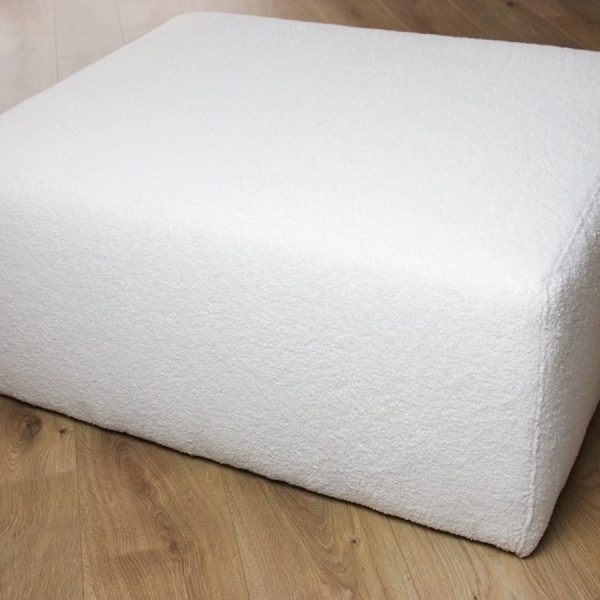 Pouf MADERMA Écrue Bouclé