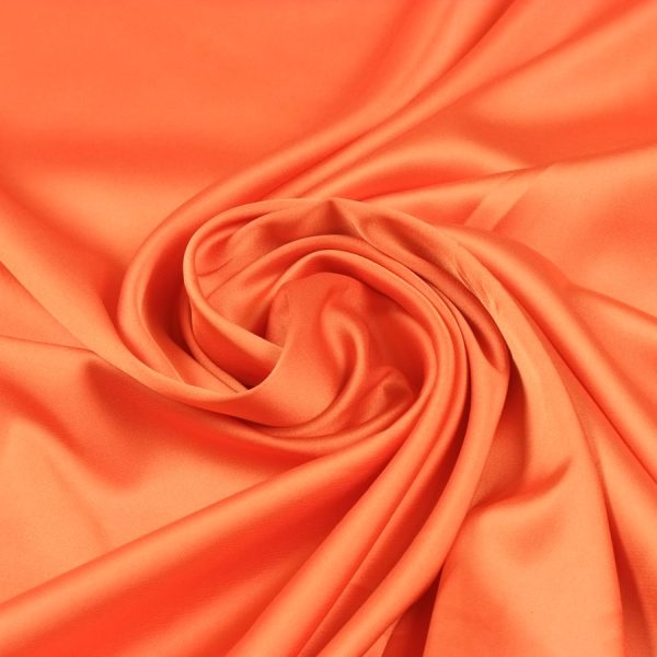 Orange stretch silk fabric