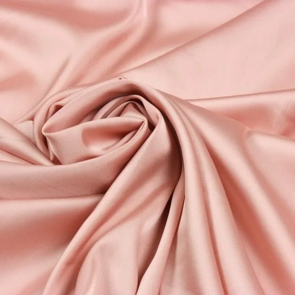 Powder pink stretch silk fabric