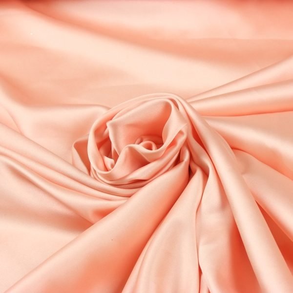 Salmon stretch silk fabric