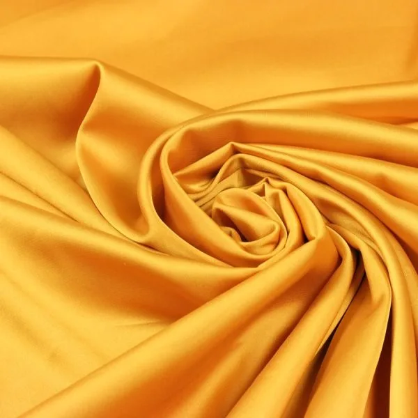 Tela de seda elástica amarillo azafrán