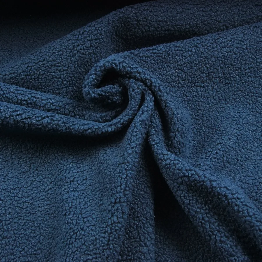 Tissu bouclette bleu - Ameublement et Habillement
