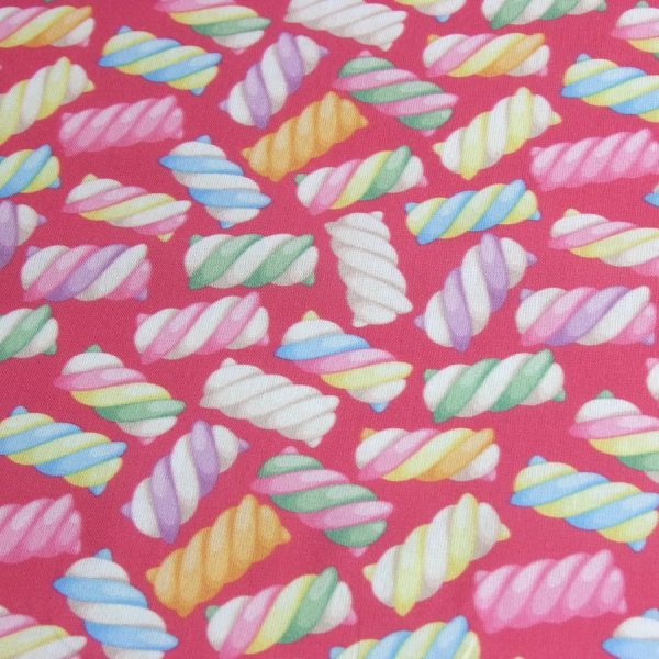 Tissu coton doux imprimé bonbons - 100% écologique