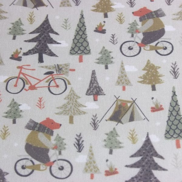 Tissu coton doux imprimé forêt - 100% écologique