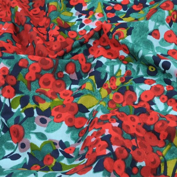 Tissu coton enduit fleuri - Résistant et facile d'entretien