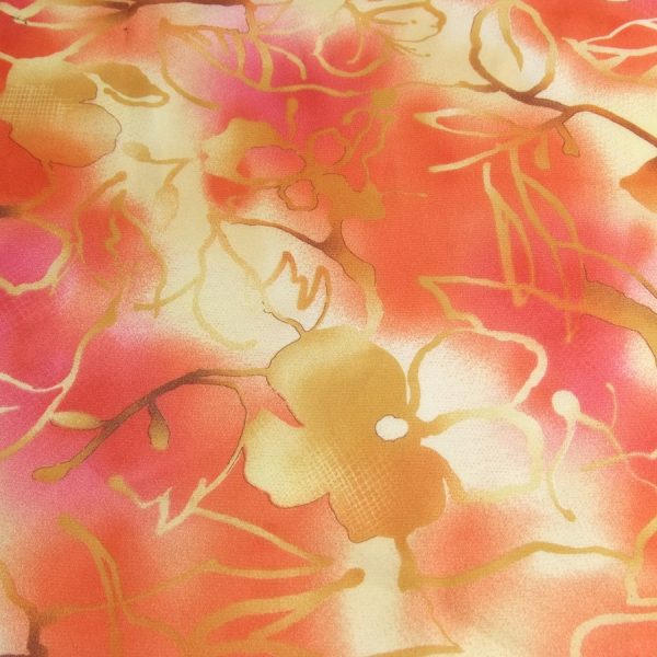 Coupon - Tissu crêpe georgette léger fleurs- 100% polyester