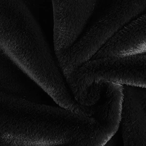 Tissu fausse fourrure noire - Douceur et luxe