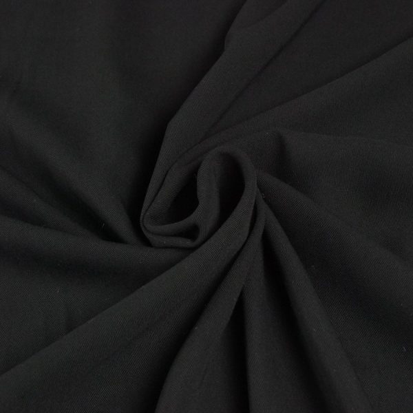 Coupon - Tissu gabardine noire extensible - Élégant et confortable
