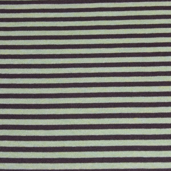 Coupon - Tissu jersey coton élastique rayé anis et noir