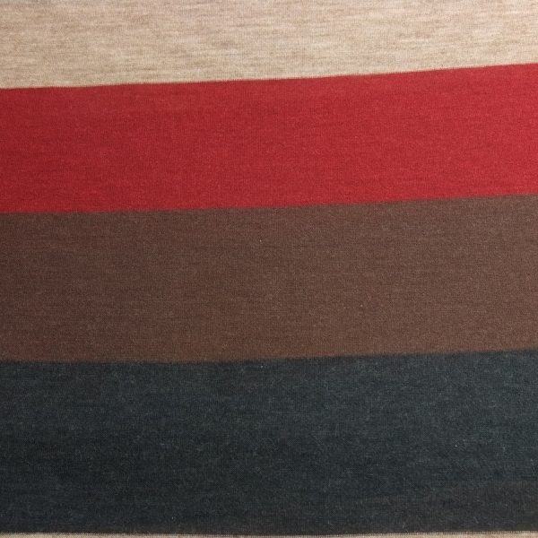 Tissu jersey rayé extensible coton-polyester - Largeur 180 cm