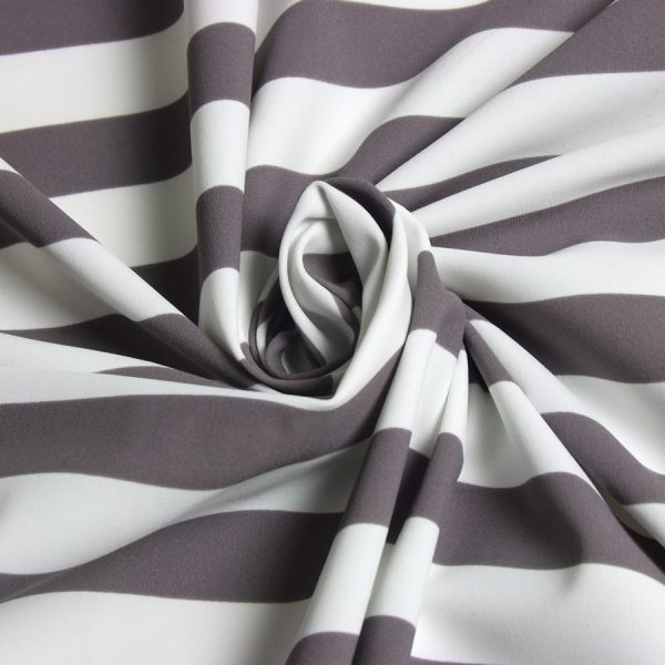 Coupon - Tissu lycra léger rayures écrues - Élégance estivale