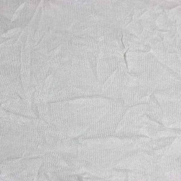 Coupon - Tissu résille froissée blanc cassé - Léger et extensible