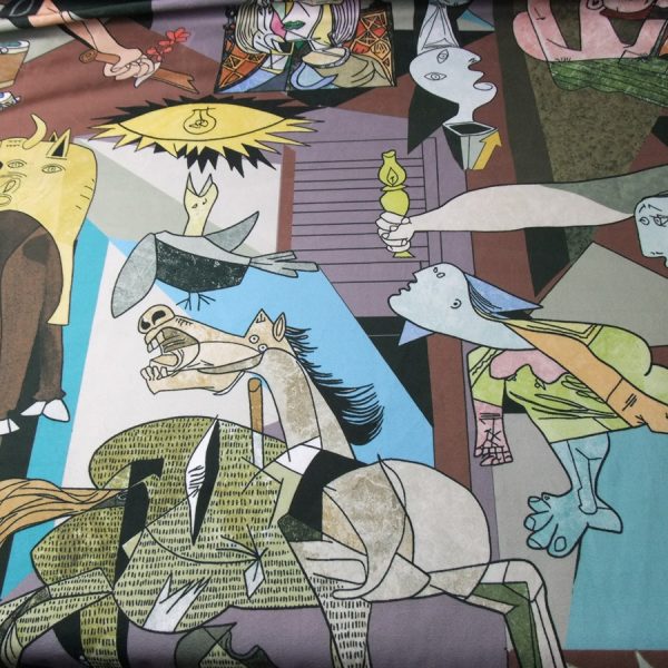 Tissu velours imprimé Guernica - Luxe pour ameublement