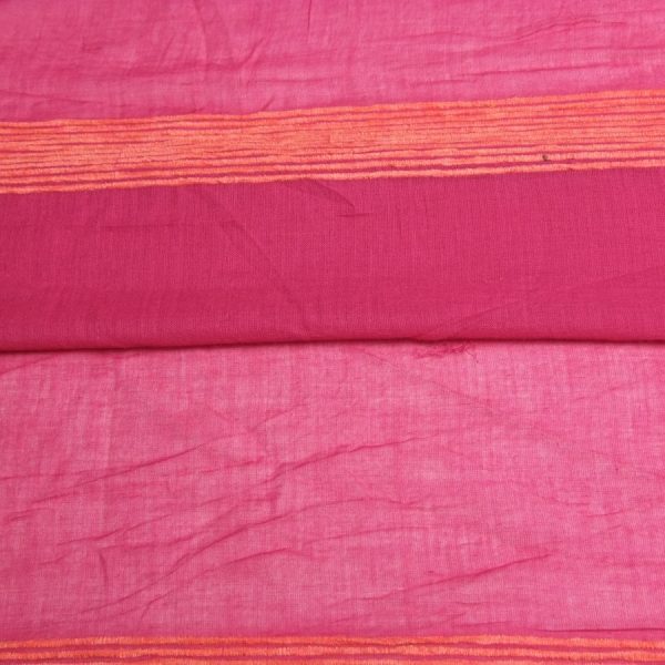 Coupon - Tissu voile de coton léger - Rayures chenillées élégantes