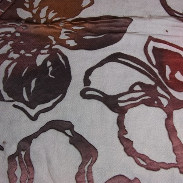 Coupon - Tissu voile dévoré fleuri - Élégance aérienne légère