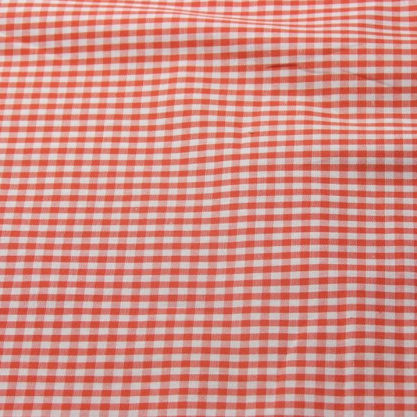 Tissu en popeline de coton imprimé carreaux vichy rouge (1)