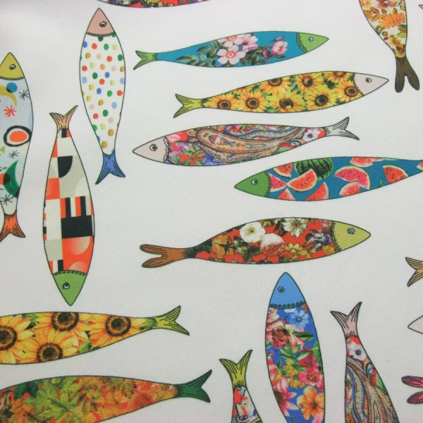 Tissu de nappage imprimé sardine (1)