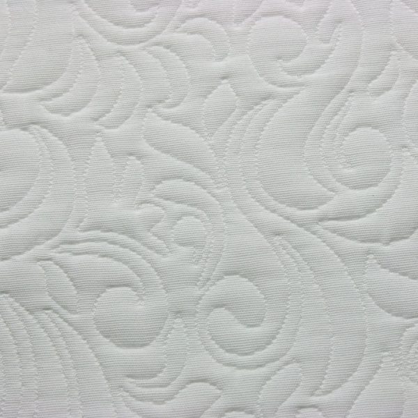 Tissu épais matelassé fleuri - Largeur 280 centimètres - Blanc (1)