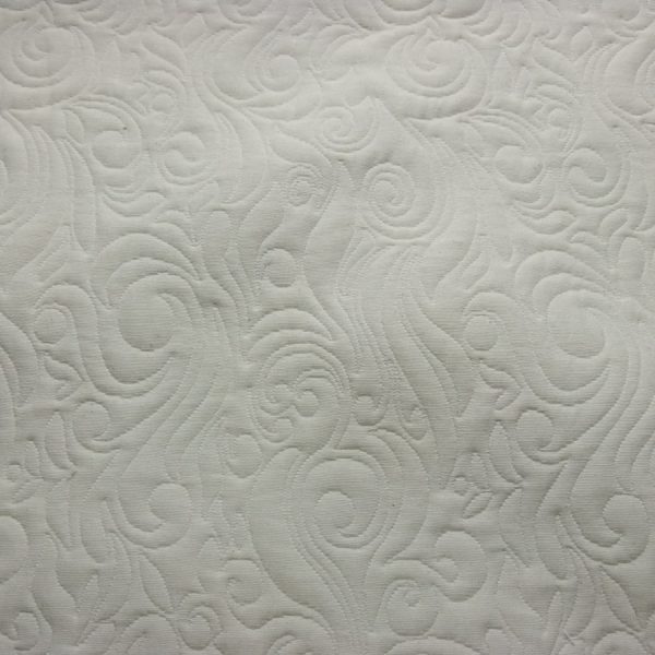 Tissu épais matelassé fleuri - Largeur 280 centimètres - Écru (1)