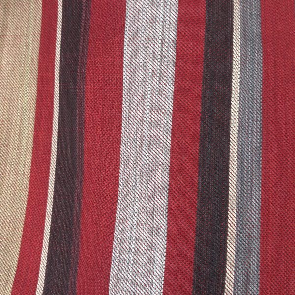 Tissu aspect lin pour rideaux à rayure multicolore (1)