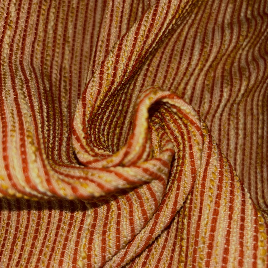 Tissu coton à rayures terracota surpiquées - Largeur 280 centimètres (3) Tissu coton à rayures terracota surpiquées - Largeur 280 centimètres (3)