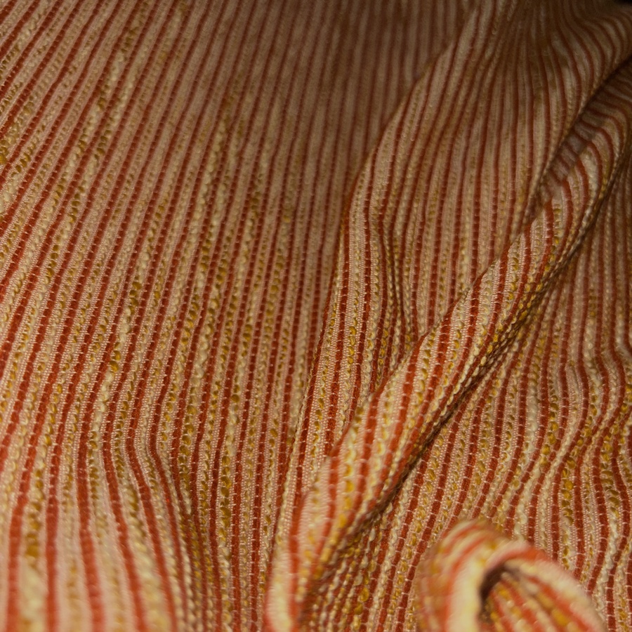 Tissu coton à rayures terracota surpiquées - Largeur 280 centimètres (4) Tissu coton à rayures terracota surpiquées - Largeur 280 centimètres (4)