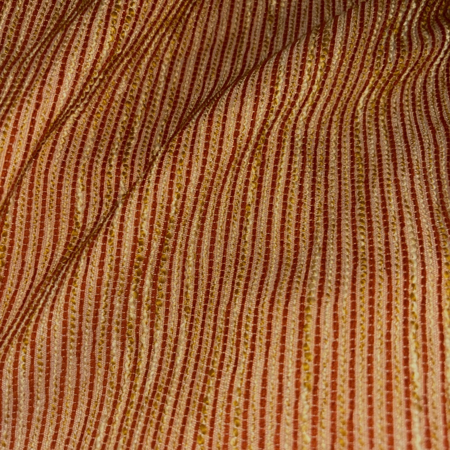 Tissu coton à rayures terracota surpiquées - Largeur 280 centimètres (1) Tissu coton à rayures terracota surpiquées - Largeur 280 centimètres (1)