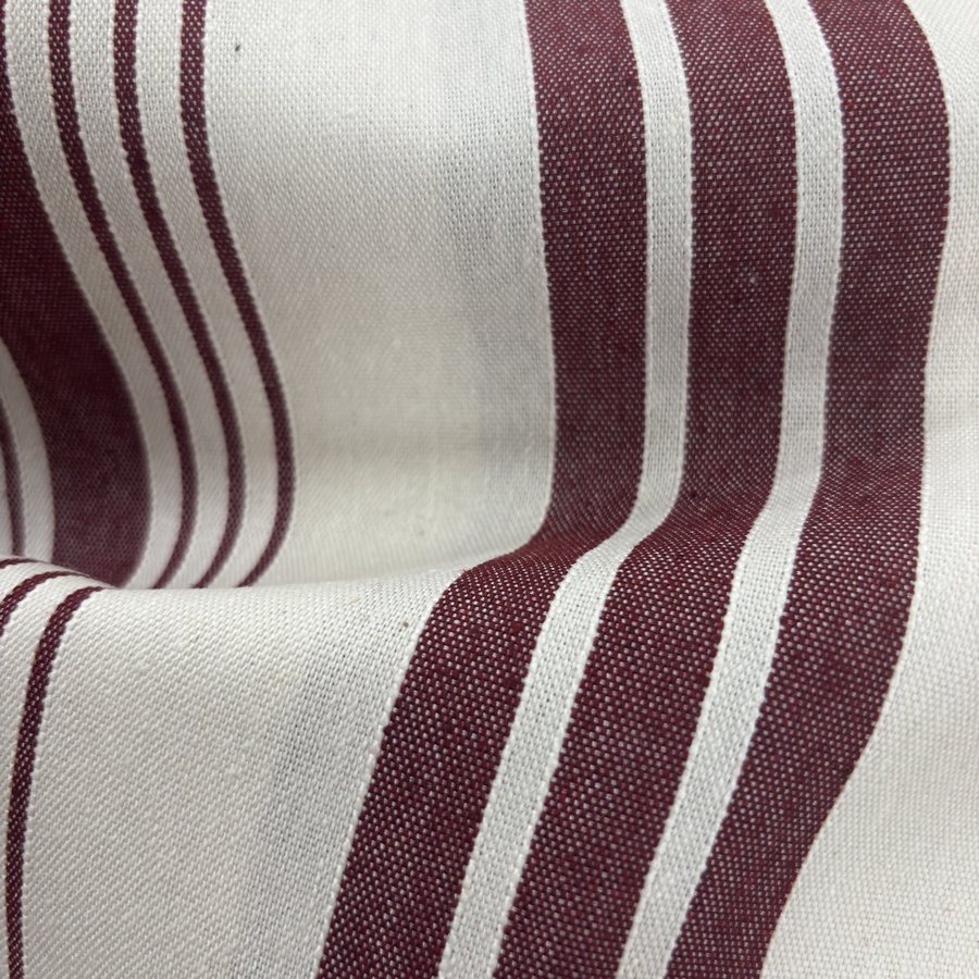 Tissu coton à rayures tissées rouge - Largeur 280 centimètres (3) Tissu coton à rayures tissées rouge - Largeur 280 centimètres (3)