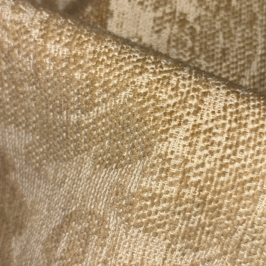 Tissu coton beige à velours baroque camel (4) Tissu coton beige à velours baroque camel (4)