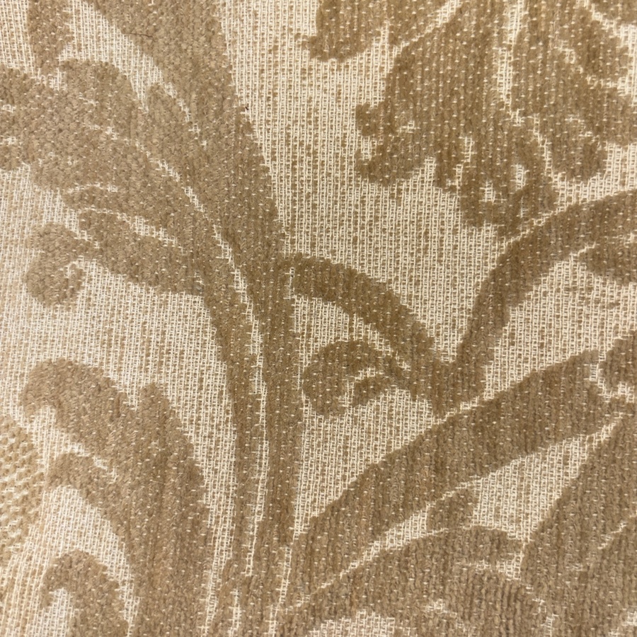 Tissu coton beige à velours baroque camel (1) Tissu coton beige à velours baroque camel (1)