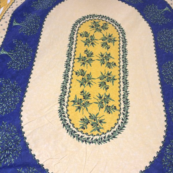 Tissu coton enduit provençal imprimé oliver - Panneau de 230 centimètres (1)