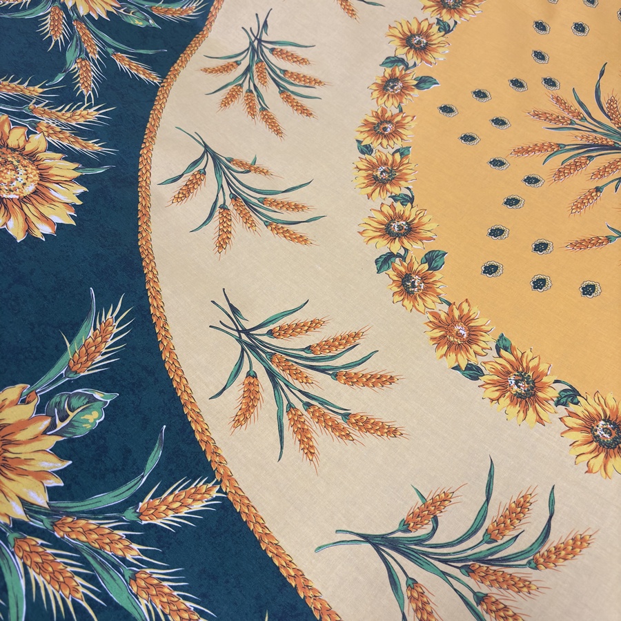 Tissu coton enduit provençal vert imprimé tournesol jaune - Panneau de 175 centimètres (5) Tissu coton enduit provençal vert imprimé tournesol jaune - Panneau de 175 centimètres (5)