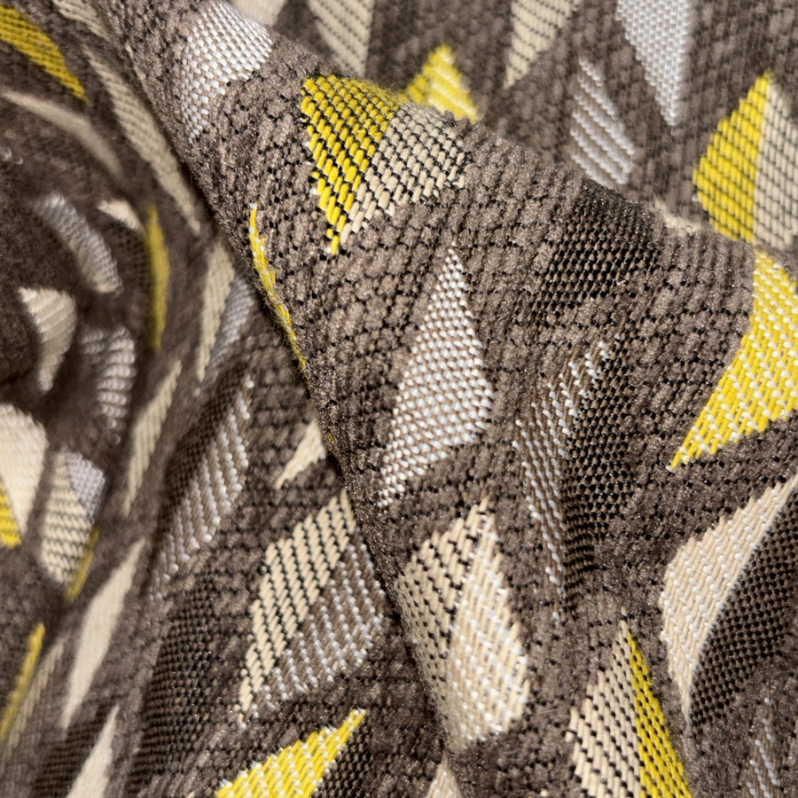 Tissu coton gris à losange en velours marron (3) Tissu coton gris à losange en velours marron (3)