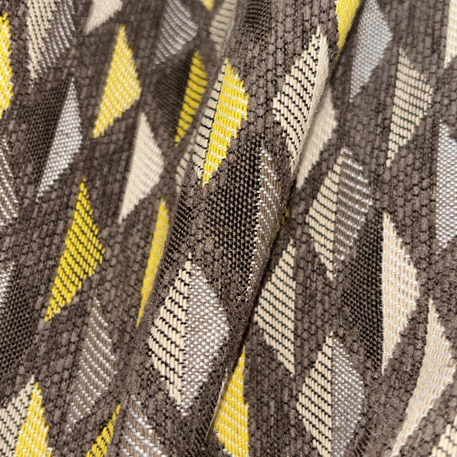 Tissu coton gris à losange en velours marron (4) Tissu coton gris à losange en velours marron (4)