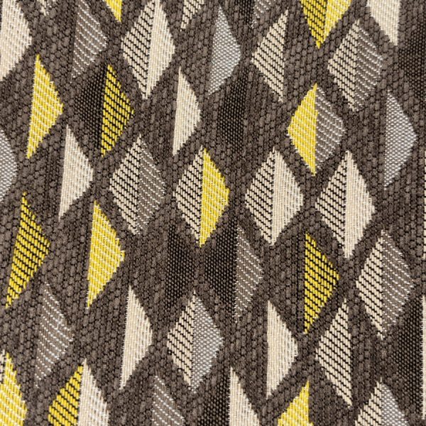 Tissu coton gris à losange en velours marron (1)