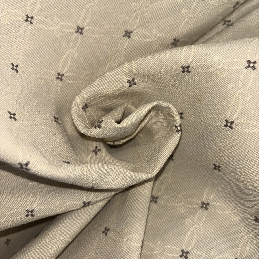 Tissu coton piqué beige de point de croix - Largeur 280 centimètres (3) Tissu coton piqué beige de point de croix - Largeur 280 centimètres (3)