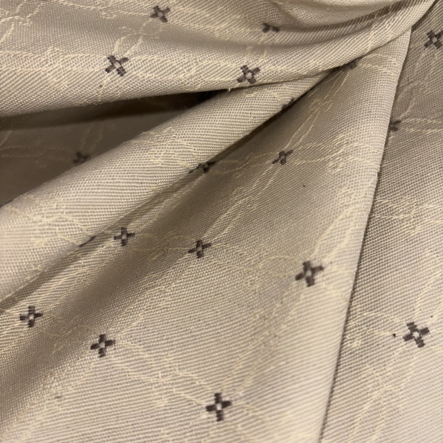 Tissu coton piqué beige de point de croix - Largeur 280 centimètres (4) Tissu coton piqué beige de point de croix - Largeur 280 centimètres (4)