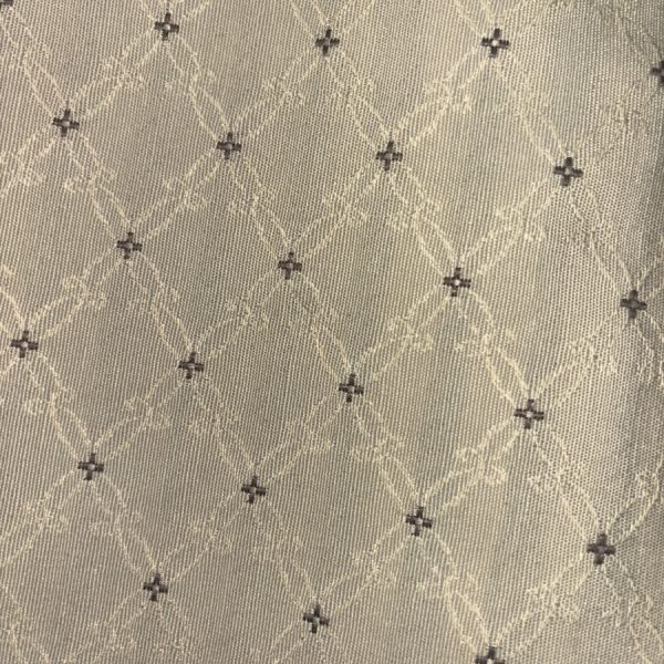 Tissu coton piqué beige de point de croix - Largeur 280 centimètres (1)