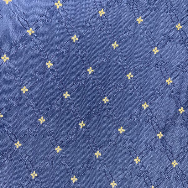 Tissu coton piqué bleu de point de croix - Largeur 280 centimètres (1)