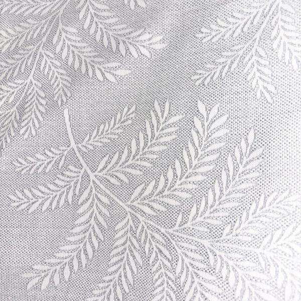 Tissu coton piqué fleuri gris - Largeur 280 centimètres (1)
