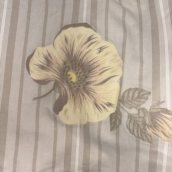 Tissu coton rayé imprimé coquelicot jaune (1)