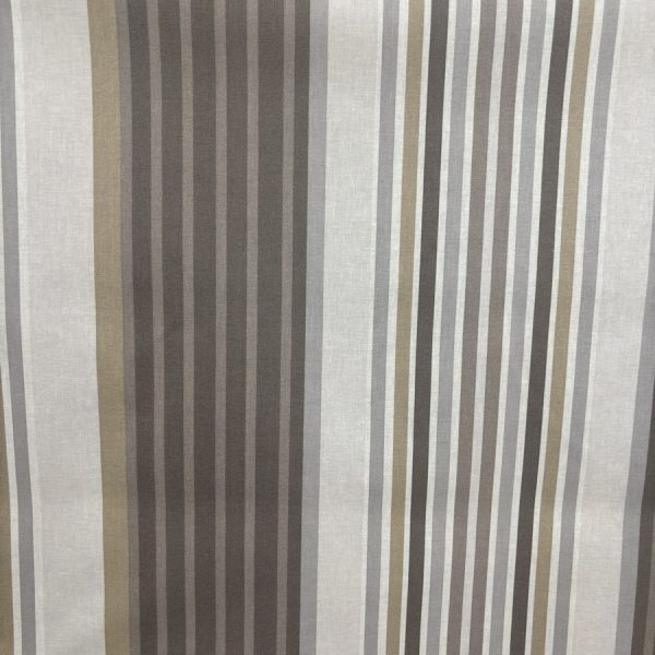 Tissu en coton enduit beige et gris imprimé rayures (1)