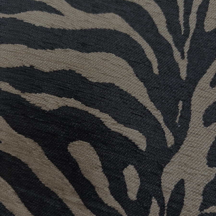 Tissu jacquard doux à motifs zèbre taupe (2) Tissu jacquard doux à motifs zèbre taupe (2)