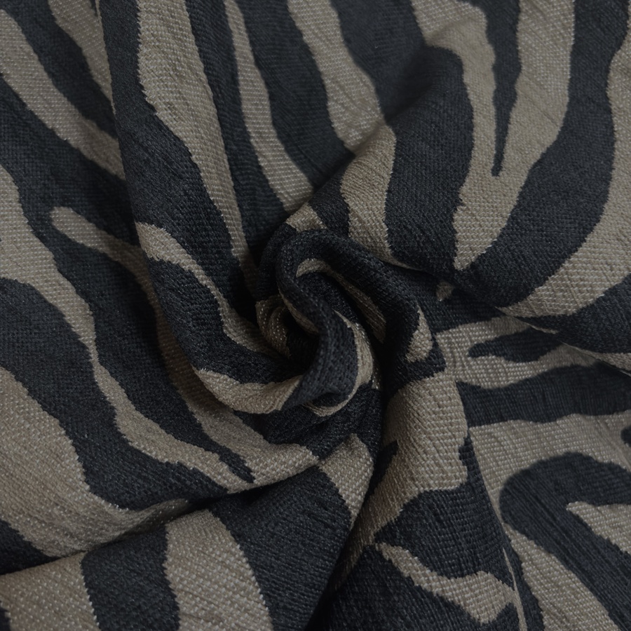 Tissu jacquard doux à motifs zèbre taupe (3) Tissu jacquard doux à motifs zèbre taupe (3)