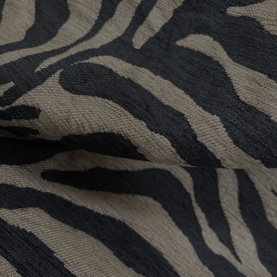 Tissu jacquard doux à motifs zèbre taupe (4) Tissu jacquard doux à motifs zèbre taupe (4)