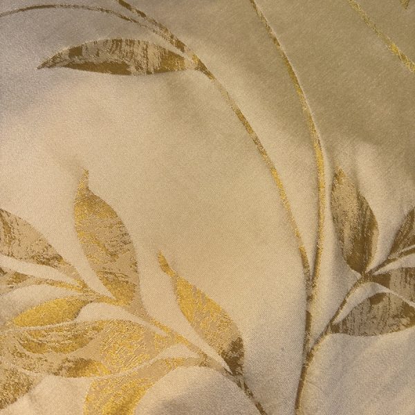 Tissu jacquard écru fleuri pour ameublement (1)