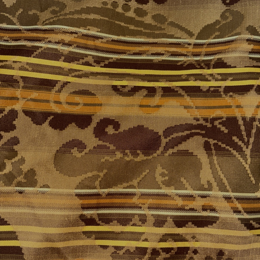 Tissu jacquard en coton baroque jaune et rayé (1) Tissu jacquard en coton baroque jaune et rayé (1)