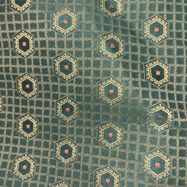 Tissu jacquard vert à carreaux pour ameublement (1)