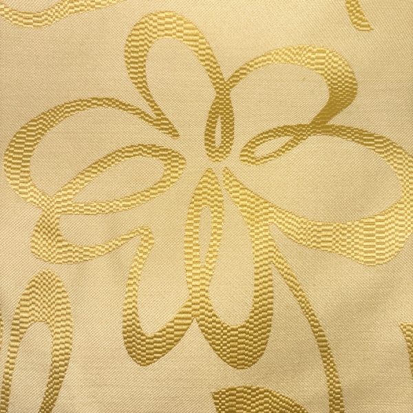 Tissu polyester jaune à motif fleuri pour ameublement (1)