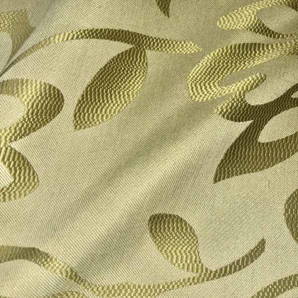 Tissu polyester vert à motif fleuri pour ameublement (1)